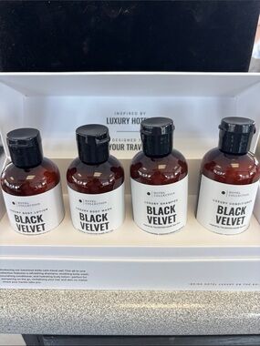 Hotel Collection Black Velvet Bath & Body Set - Black and Brown Bottles